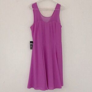 Express, Vibrant Sleeveless Party Prom Wedding Dress. Mesh Neckline, Pleats